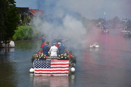 June 26, 2022. Sailing Corso Westland, Netherlands. It is an annual event with boats decorated with...