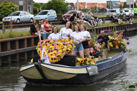 June 26, 2022. Sailing Corso Westland, Netherlands. It is an annual event with boats decorated with...