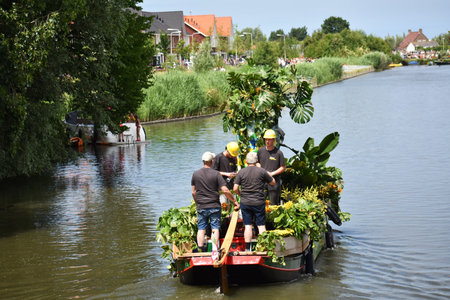 June 26, 2022. Sailing Corso Westland, Netherlands. It is an annual event with boats decorated with...