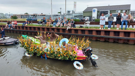 June 26, 2022. Sailing Corso Westland, Netherlands. It is an annual event with boats decorated with...