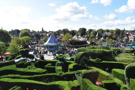 09-17-2022. Disneyland Paris. View from Sleeping Beauty Castle.のeditorial素材