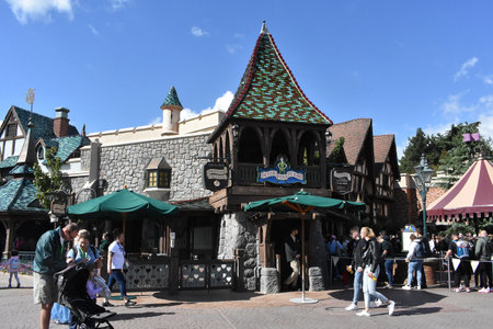 09-17-2022. Peter Pans Flight, within Fantasyland Disneyland Paris, France.のeditorial素材