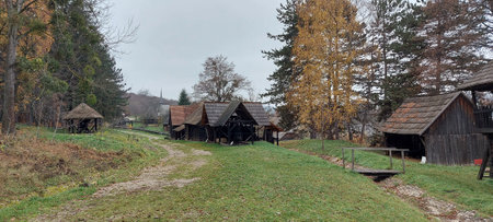November 9, 2022. The National Ethnographic Park Romulus Vuia, at Cluj County, Romania.のeditorial素材