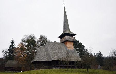 11, 9, 2022. The National Ethnographic Park Romulus Vuia, at Cluj County, Romania. Church of Horea, leader of the peasant uprising from 1784 in Transylvania.のeditorial素材