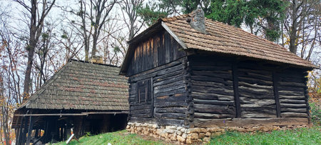 11, 9, 2022. The National Ethnographic Park Romulus Vuia, at Cluj County, Romania. Smithery from the village of VÄrzari, Bihor county,  the second half of the 19th century.のeditorial素材