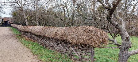 11, 9, 2022. The National Ethnographic Park Romulus Vuia, at Cluj County, Romania. Old rustic fence...