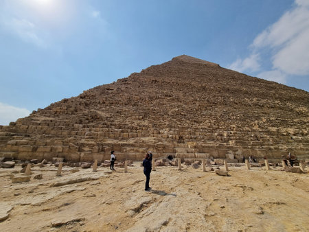 3-20-2022. The Pyramid of Giza, Egypt. Pyramid of Khafre is the second largest of the three pyramids.のeditorial素材