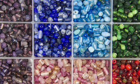 Assorted beads of stones for bijouterie assemblyの写真素材