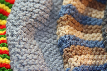 tricot, woven with two needles, winter woolの写真素材