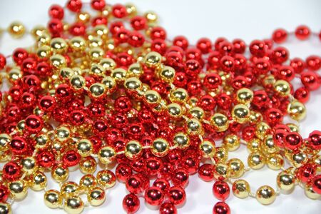 pineapples golden pearls and red bows and Christmas bellsの写真素材