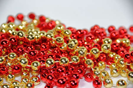 pineapples golden pearls and red bows and Christmas bellsの写真素材