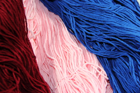 yarn and wool in skeins and yarns