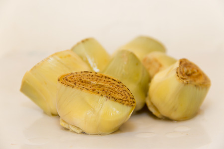 pickled heart of artichoke in vinegarの写真素材