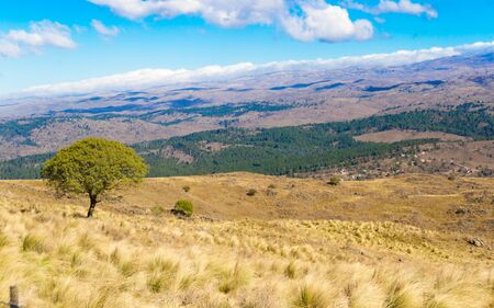 landscape of mountains in Cordoba Argentina in autumnの写真素材