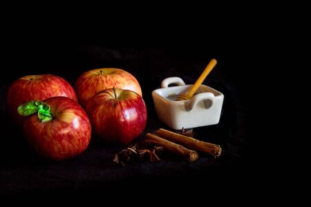 apples and honey symbol of Rosh Hashanah, jewish new yearの写真素材