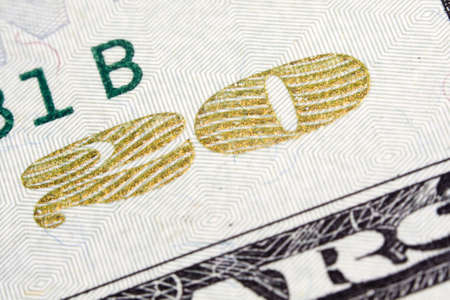 20 dollars macro in the numberの写真素材