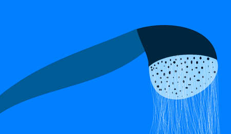 the douche on blue backgroundの写真素材
