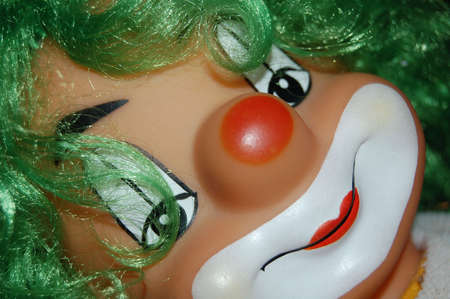 the clown with green hairの写真素材