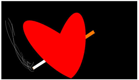 the heart and cigareteの写真素材