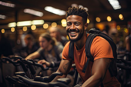 Athlete focused on intense training surrounded by energy., generative AIの素材