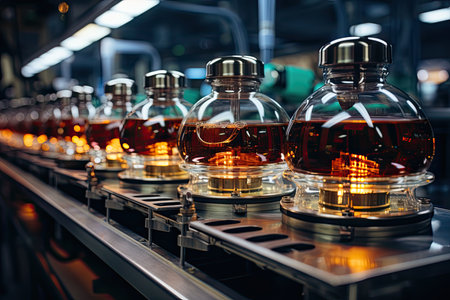 Production lines of chemical additives in the food industry., generative AIの素材