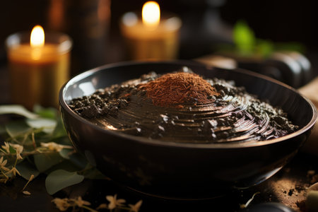 SPA treatment with coffee exfoliation and Iced Coffee. Total revitalization, generative AIの素材