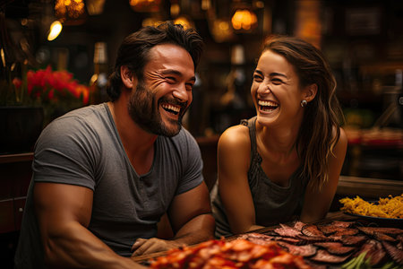 Couple explores rich Brazilian cuisine in diversity of regional dishes., generative AIの素材