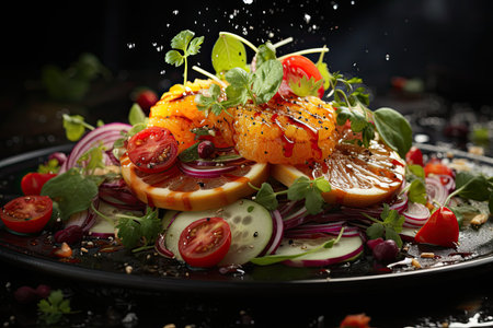 Appetizing details of dishes captured by a food photographer., generative AIの素材