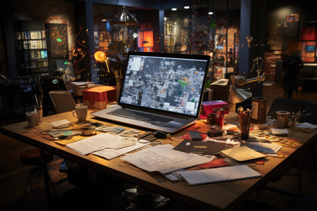 Creative team generating synergy in online advertising campaign., generative AIの素材