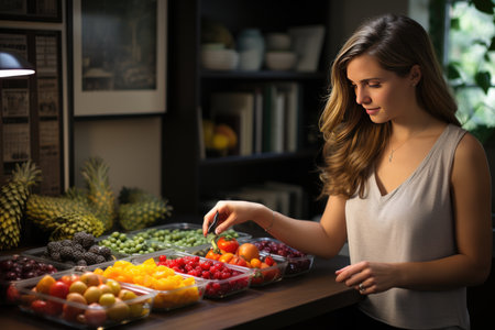 Nutritionist plans personalized diet for athlete optimize sports performance: graphics, food and supplements., generative AIの素材