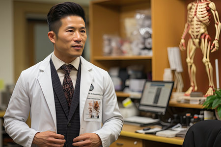 Doctor guides newly diagnosed patient over treatment., generative AIの素材