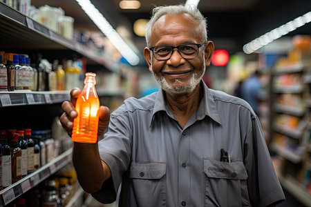 Newly diagnosed patient learning to use glaucoma eye drops, generative AIの素材