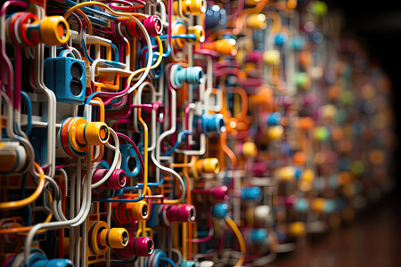 Vibrant wall of stimulating toys., generative AIの素材