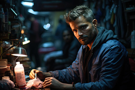 Quiet patient during blood collection., generative AIの素材