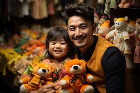 Joyful family session in studio with children and adults., generative AIの素材