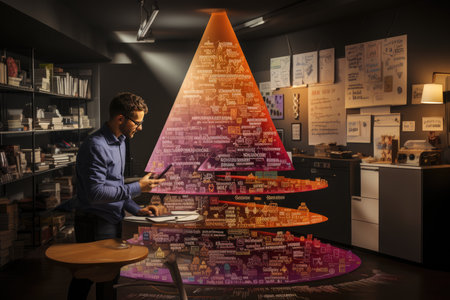 Professionals shaping automated marketing funnel, generative AIの素材