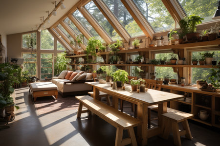 Eco-Friendly kitchen composting, sustainability and renewable energy in perfect harmony., generative AIの素材