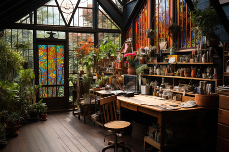 DIY workshop full of handcrafted projects., generative AIの素材