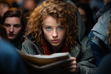 Embarrassed person trying to hide from the view., generative AIの素材