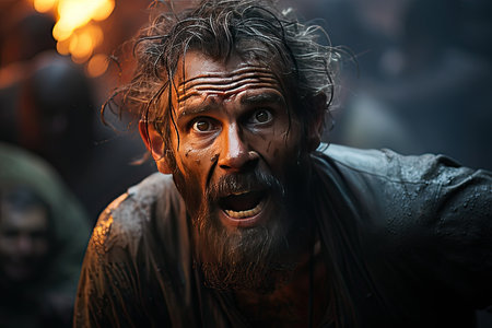 Furious face in the face of injustice., generative AIの素材