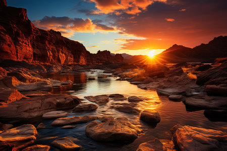 Dessert contrast Las Vegas and Valley of Death., generative AIの素材