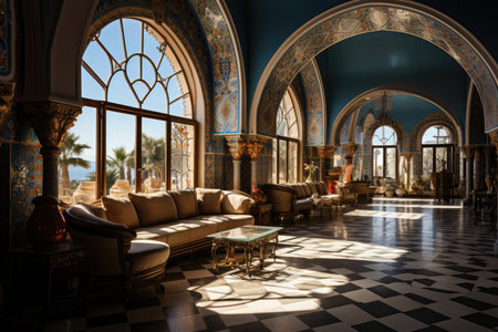 Moroccan collecting shines at the Batha Museum., generative AIの素材