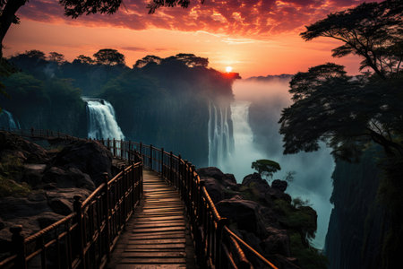 Majestic bridge over the Falls Vitの素材