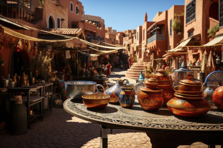 Moulay Hassan Square in Essaouira, Morocco vibrant and cultural., generative AIの素材