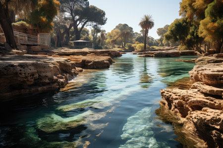 Manavgat, Turkey, Altinkum's natural pools, great for a refreshing dive., generative AIの素材