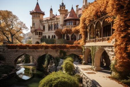 Budapest, Hungary, Vajdahunyad Castle Park (Vajdahunyad Vの素材