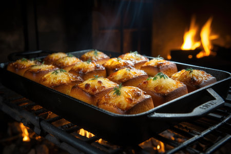 Corn bread being baked in a wood oven on a farm in the interior of Minas Gerais., generative IAの素材