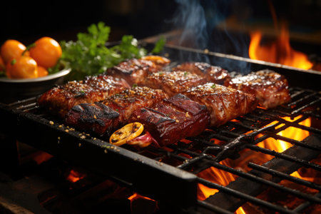 Roast picanha barbecue on the widely consumed grill throughout Brazil, generative AIの素材