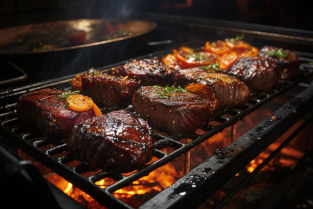 Roast picanha barbecue on the widely consumed grill throughout Brazil, generative AIの素材