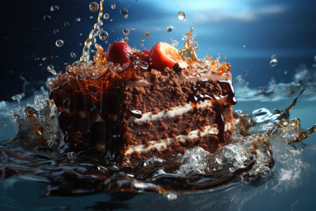 Chocolate cake at the bottom of the celebration General Chocolate Dessert, generative AIの素材